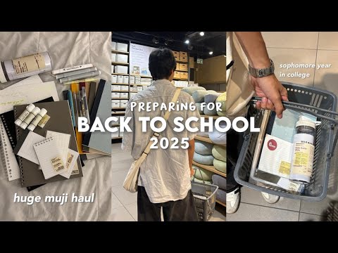 BACK TO SCHOOL prep 2025🎒| MUJI haul, uni essentials, sophomore year
