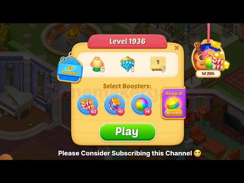 Matchington  Mansion Level  1936, Level 1937, Level  1938 & Level 1939 - NO BOOSTER LEVELS