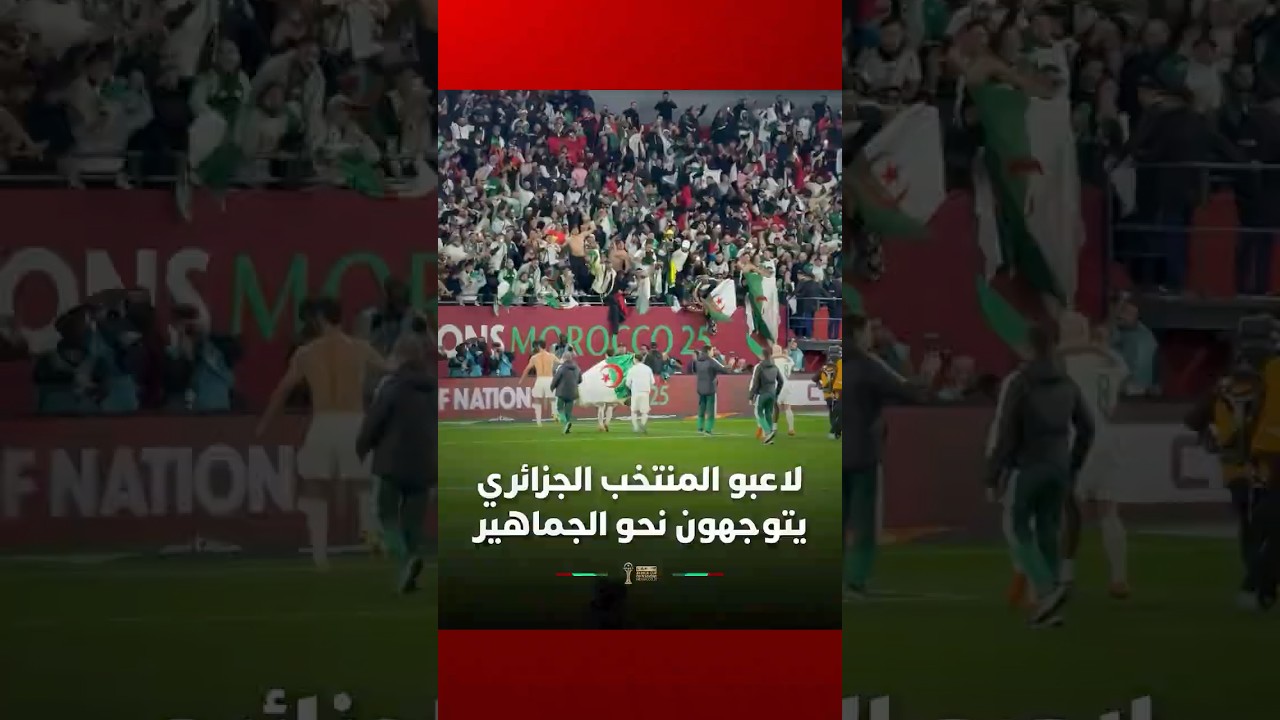 لاعبو المنتخب الجزائري يتوجهون نحو الجماهير للاحتفال سوياً بالتأهل لربع نهائي الكان thumbnail