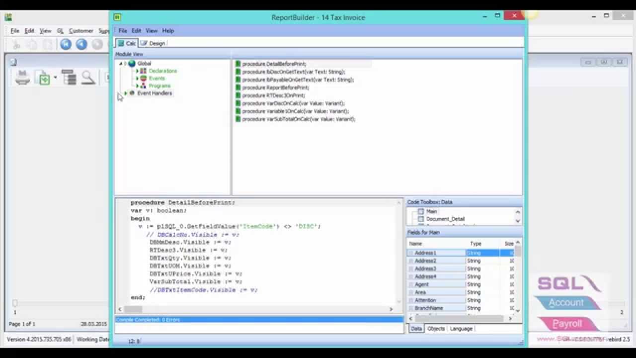 Setting How to Disable Query in Report Designer