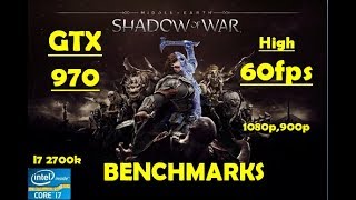 Middle Earth Shadow of War GTX 970 - 1080p - High - Optimum - 60fps Benchmarks - Performance Test