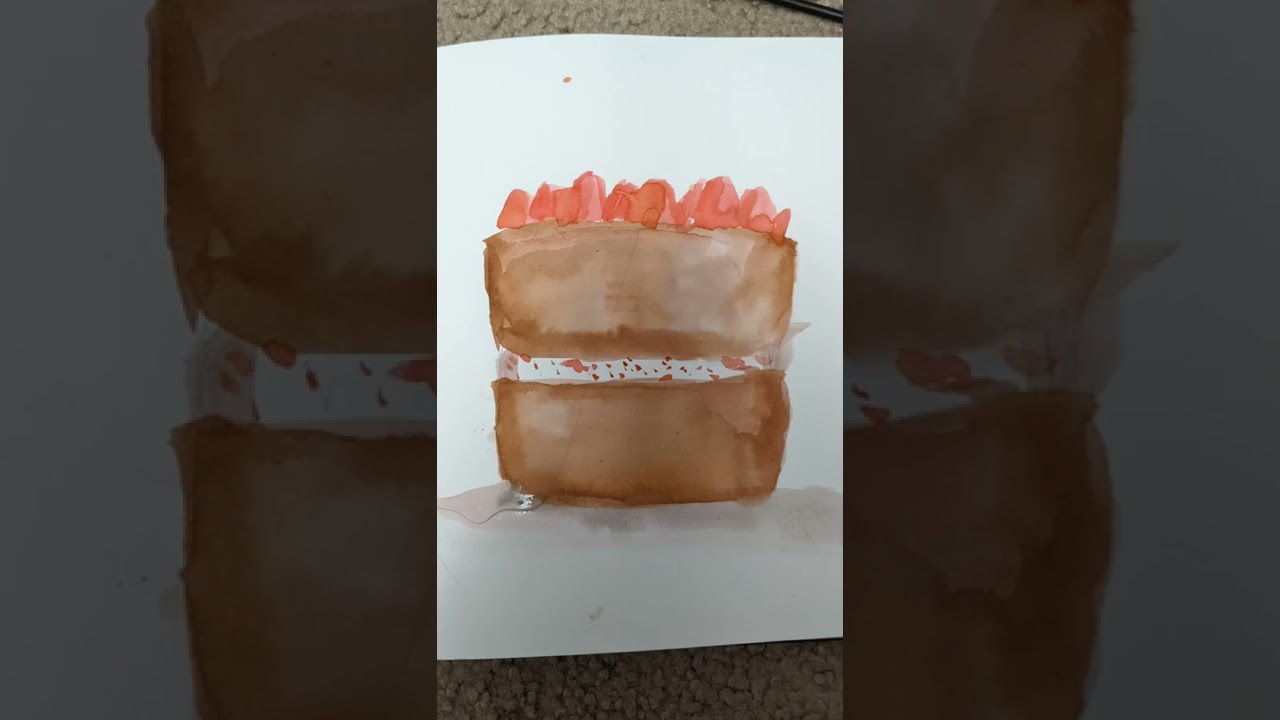Simple watercolor cake for 4 days till' my b-day!