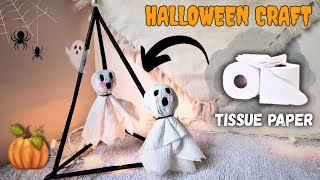 Easy Spooky Ghost Craft 👻 | DIY Halloween🎃 Decoration Using Tissue Paper | easy craft tutorial 