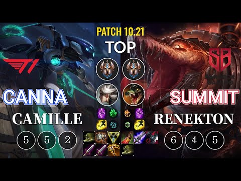 T1 Canna Camille vs SB Summit Renekton Top - KR Patch 10.21