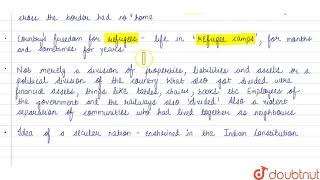 CONSEQUENCES OF PARTITION