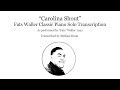 Fats Waller Carolina Shout Piano Transcription