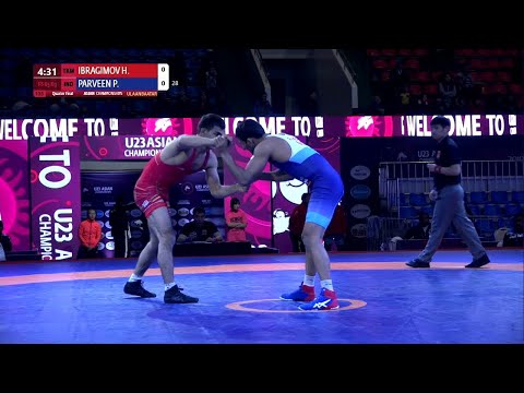 1/4 FS - 65 kg: H. IBRAGIMOV (TKM) v. P. PARVEEN (IND)