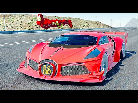 Bugatti Red Devil VGT Concept vs Iron Man Mark 46 - Drag Race 24 KM