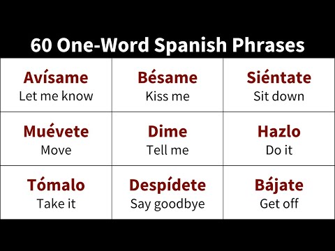 Learn 60 one-word Spanish Sentences