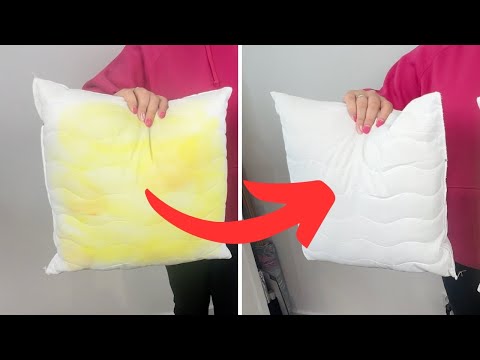 Here's how to remove yellow stains from pillows. They'll be snow white!