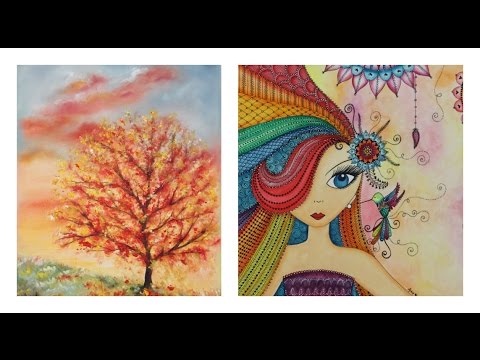 Manos a la Obra TV Programa 11 - Pintar al Oleo - Cuadro arbol de Otoño - Zentangle - Acuarelas
