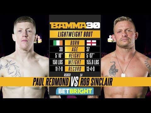 Paul Redmond vs Rob Sinclair full fight