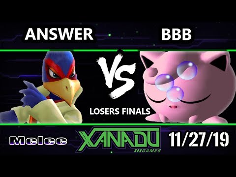 S@X 330 SSBM - BBB (Jigglypuff) Vs. Answer (Falco) Smash Melee Losers Finals