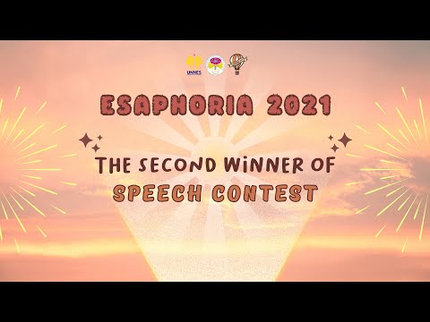 Awarding Day of ESAPHORIA 2021 - Second Winner of Speech Contest
