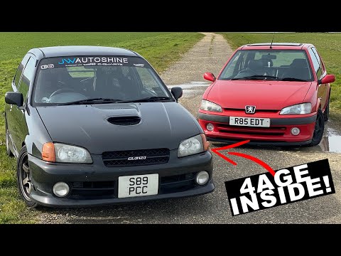 4AGE SWAPPED TOYOTA STARLET vs 106 GTI!!