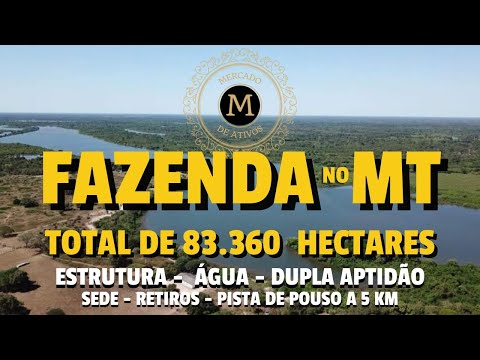MEGA FAZENDA NO MT COM 83.360 HÁ P/ GADO E LAVOURA ESTRUTURADA ÓTIMA LOGÍSTICA - MercadodeAtivos