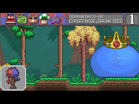 Terraria Co-Op - Part 1 - Expert Mode - Drunk World Seed