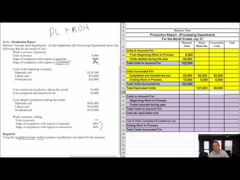 MA Module 4 Video 2 Process Costing and the Production Report Problem 4 1A
