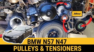 How to install BMW N57 tensioner pulley 530d 330d 730d Serpentine alternator belt N47 320d 520d F10