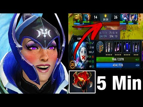 Madness META 7.06 - 5 Min Madness lvl 25 and 374LH in 25min - Axx Luna - Dota 2