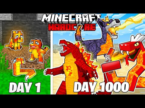 I Survived 1000 Days As LAVA CREATURES  In HARDCORE Minecraft! (Full Story)