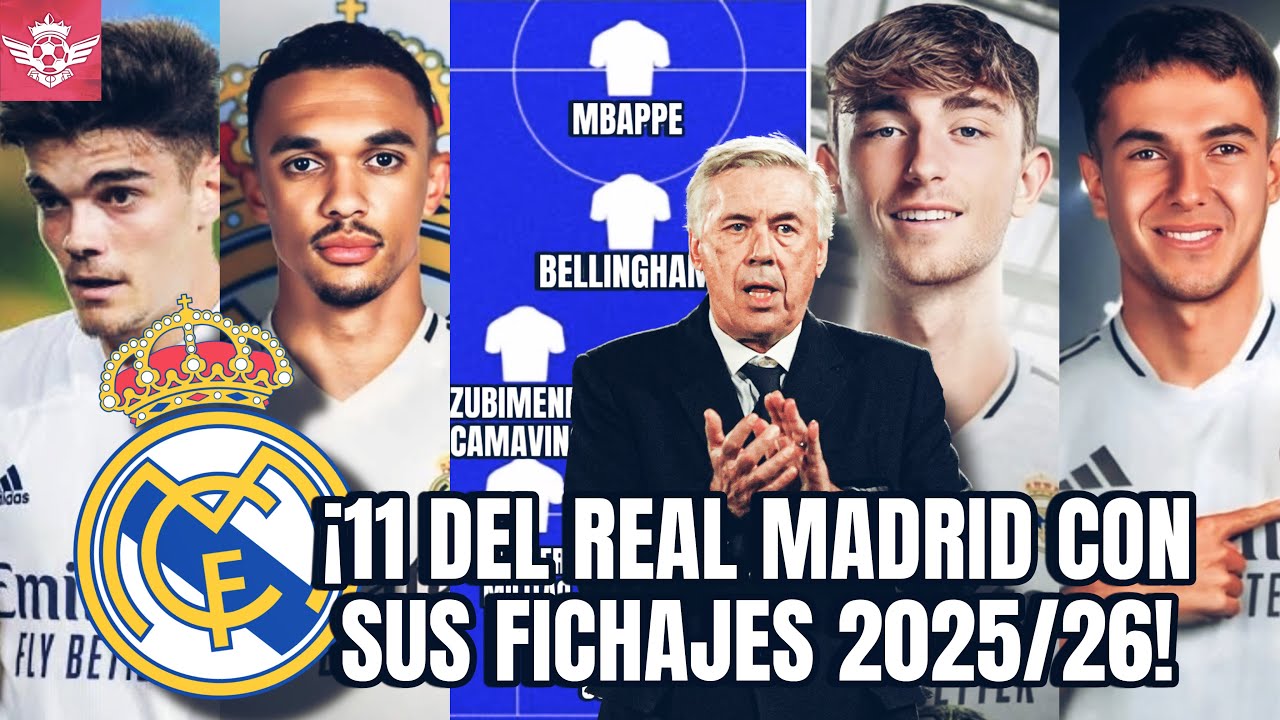 La NUEVA Alineación con la que SUEÑA el REAL MADRID con sus Fichajes para la Temporada 2025/26