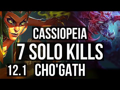 CASSIOPEIA vs CHO'GATH (MID) | Rank 3 Cassio, 7 solo kills | NA Grandmaster | 12.1
