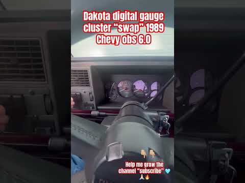1989 Chevy obs “Dakota digital gauge cluster “ swap #lsswap #cars #obs #truck #musclecar #shorts