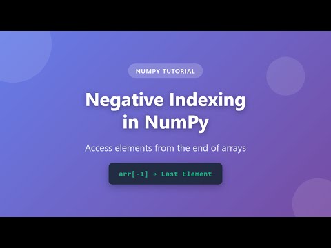 Numpy Array Negative Index