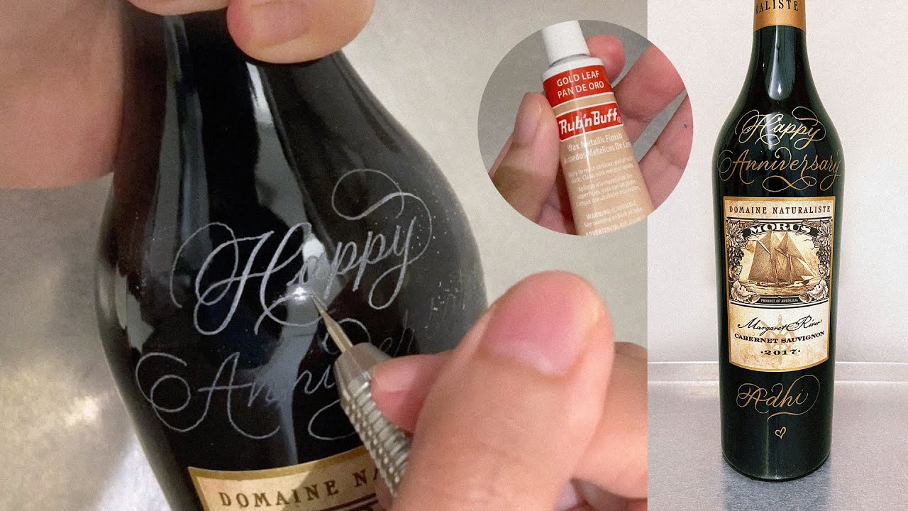 How to Hand Engrave Calligraphy on Glass, Wine & Champagne Bottles - Full Process, Tools & Tips