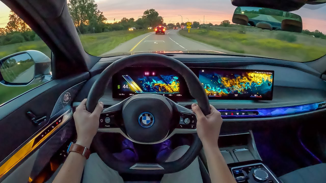 2023 BMW i7 xDrive60 - POV Sunset Drive (Binaural Audio)