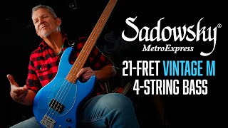 Video thumbnail for NEW! The Sadowsky MetroExpress Vintage M Bass | 4-String Maple | Demo with Andy Irvine by Sadowsky