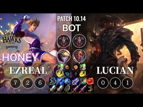 SHG Honey Ezreal vs Lucian Bot - KR Patch 10.14