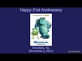 Happy 21st Anniversary Monsters Inc