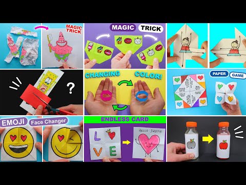9 Best paper craft ideas: Paper Magic Tricks and Origami Transformations ARTS. School Craft Ideas.