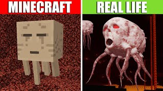 Ghast vs Real Life Ghast in Minecraft! Mobs in real life #1