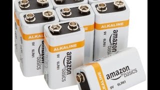AmazonBasics 9 Volt Everyday Alkaline Batteries 8 Pack