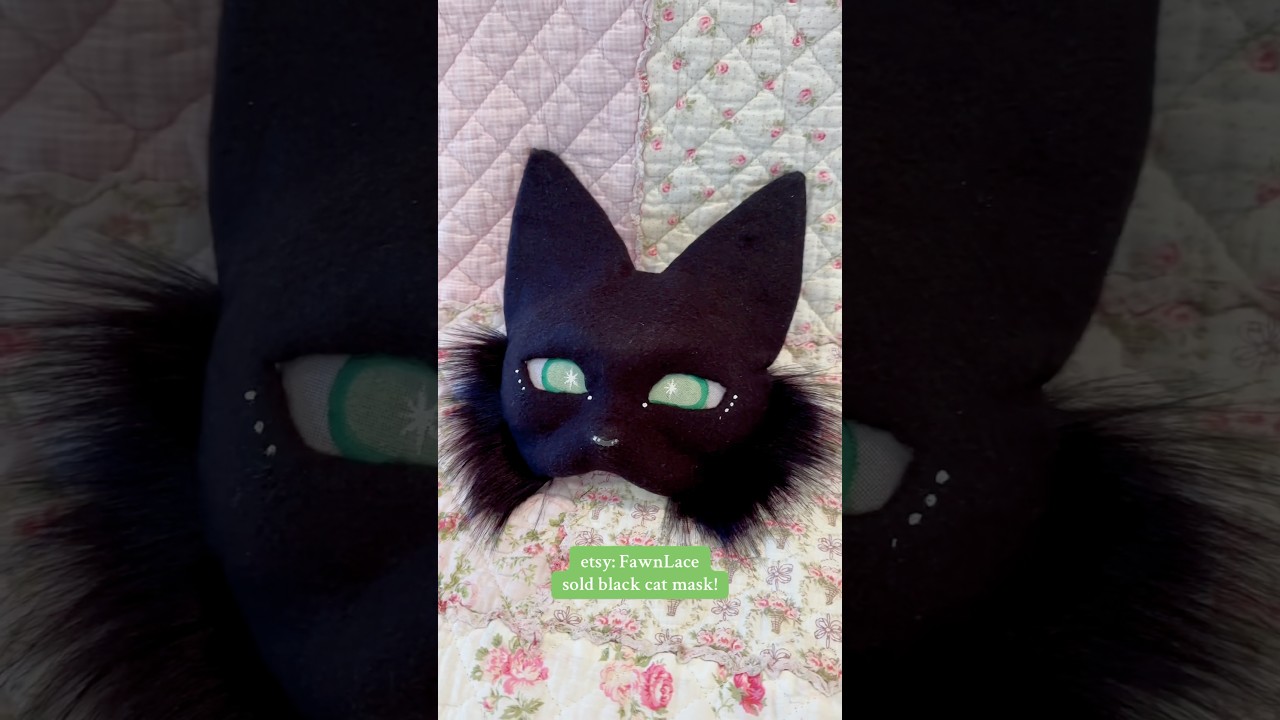 sold! black cat mask! #cat #animalmask #therianthropy #therian #catmask #theriangear #blackcat