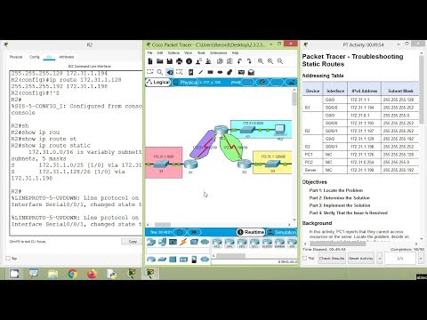 2.3.2.3 Packet Tracer V7.2.2 - Troubleshooting Static Routes