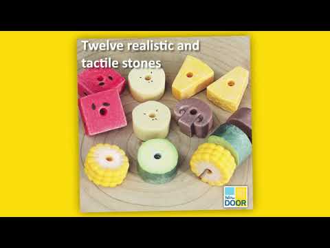 Slide 7 - Sensory Play Stones, Threading Kebabs, 12 Pieces (video)