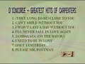 D Concorde Greatest Hits Of Carpenters Songlist