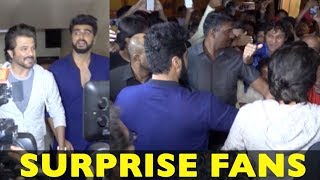 Arjun Kapoor, Anil Kapoor SURPRISE Fans At Mubarakan Screening At Gaiety Galaxy Theatre