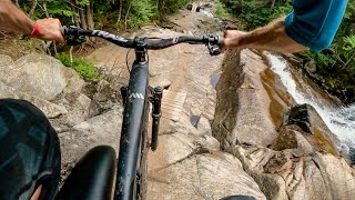 LEGENDARY! Riding on a waterfall in Quebec | Mountain Biking Vallée Bras-du-Nord