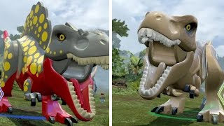 LEGO Jurassic World - T-Rex Unlock Location + Gameplay (Skeleton & Custom Dinosaur Showcase)