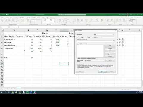 Part of a video titled Transportation Problem Solving Using Microsoft Excel - YouTube