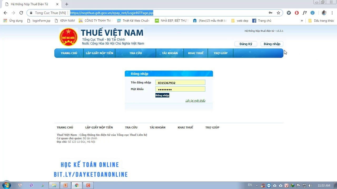 Hướng dẫn nộp lệ phí môn bài 2020 bằng phương pháp điện tử online