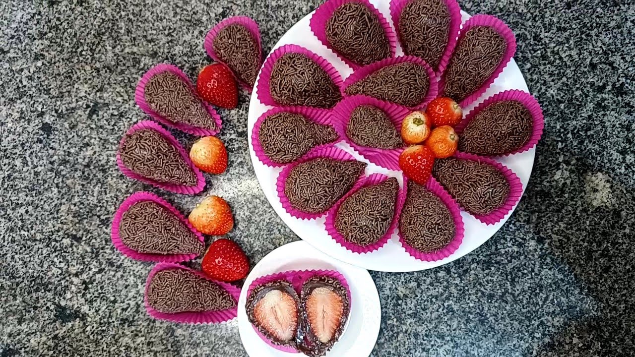 COXINHAS DE BRIGADEIRO C/MORANGOS, VÍDEO COMPLETO COM DICAS DE EMBALAGEM,  PRECIFICAÇÃO E VALIDADE