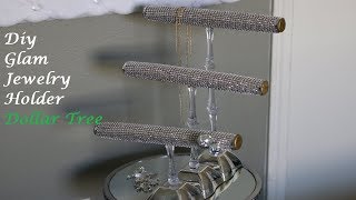 DIY Glam Jewelry Holder! Dollar Tree!!