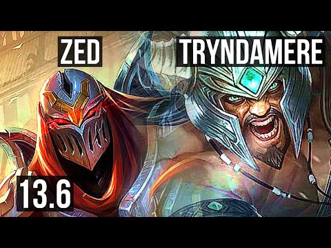 ZED vs TRYNDAMERE (MID) | 8/0/4, 1.4M mastery, 500+ games, Legendary | KR Challenger | 13.6