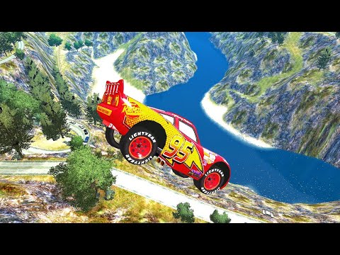 GTA 4 McQueen Pro Cliff Drop Crash Testing Ep. 8 | GTA IV Cars Mod Physics